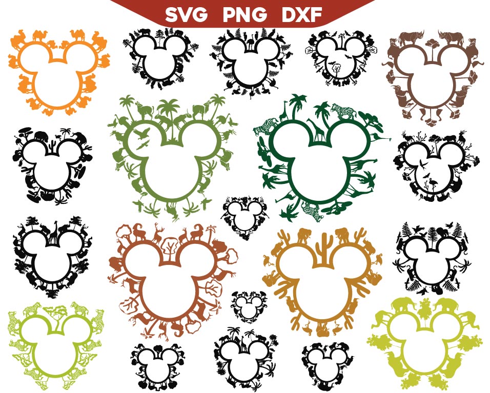 Mickey Head Safari Svg Bundle