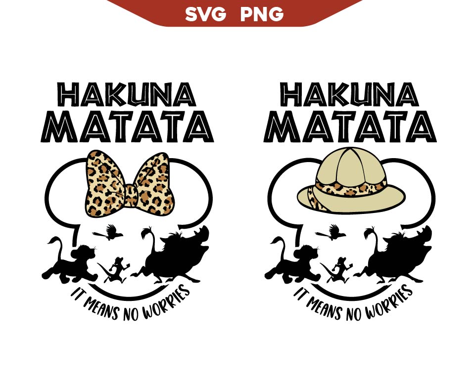 Mickey Head Safari Svg, Hakuna Matata Svg Png