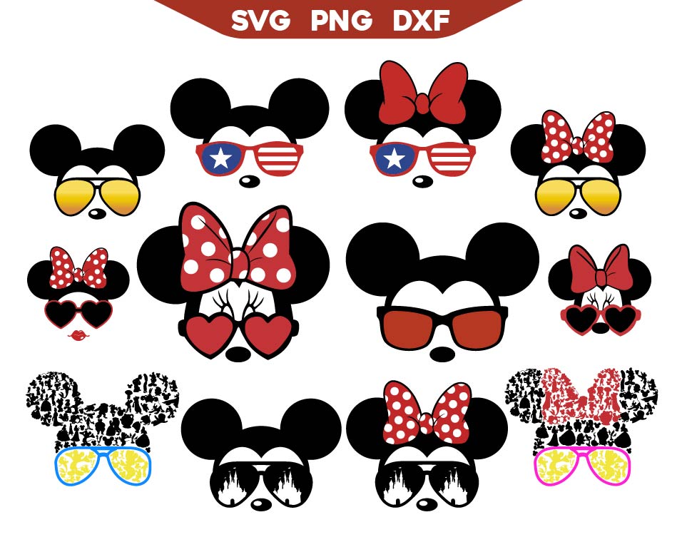 Mickey Mouse Head Glasses Svg Pack