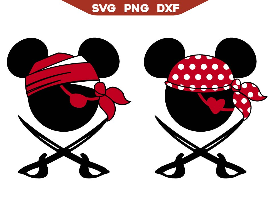 Mickey Mouse Pirates Svg, Minnie Pirates Svg Png