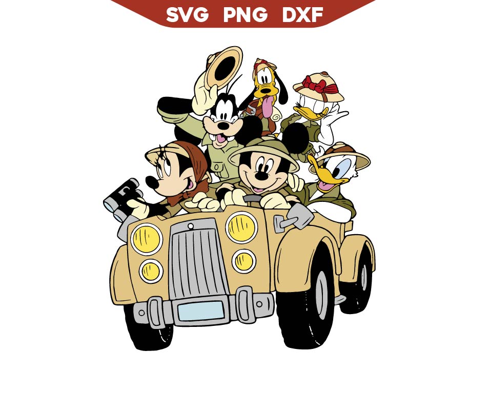 Mickey Mouse Safari Jeep Svg Png