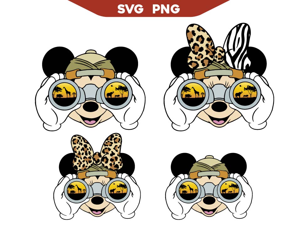 Mickey Safari Looking Binoculars Svg Png