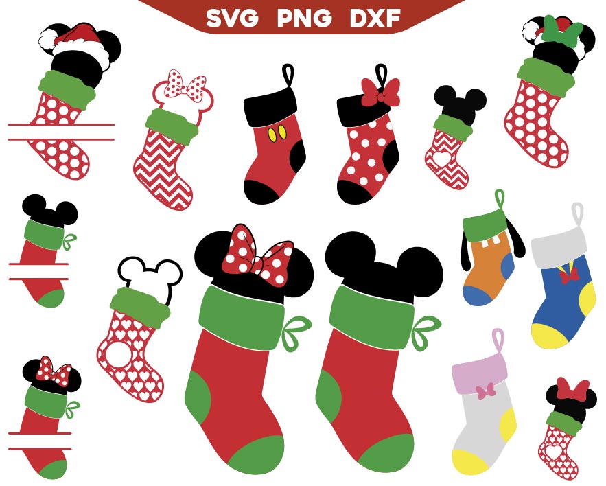 Mickey Stocking Christmas Svg Bundle