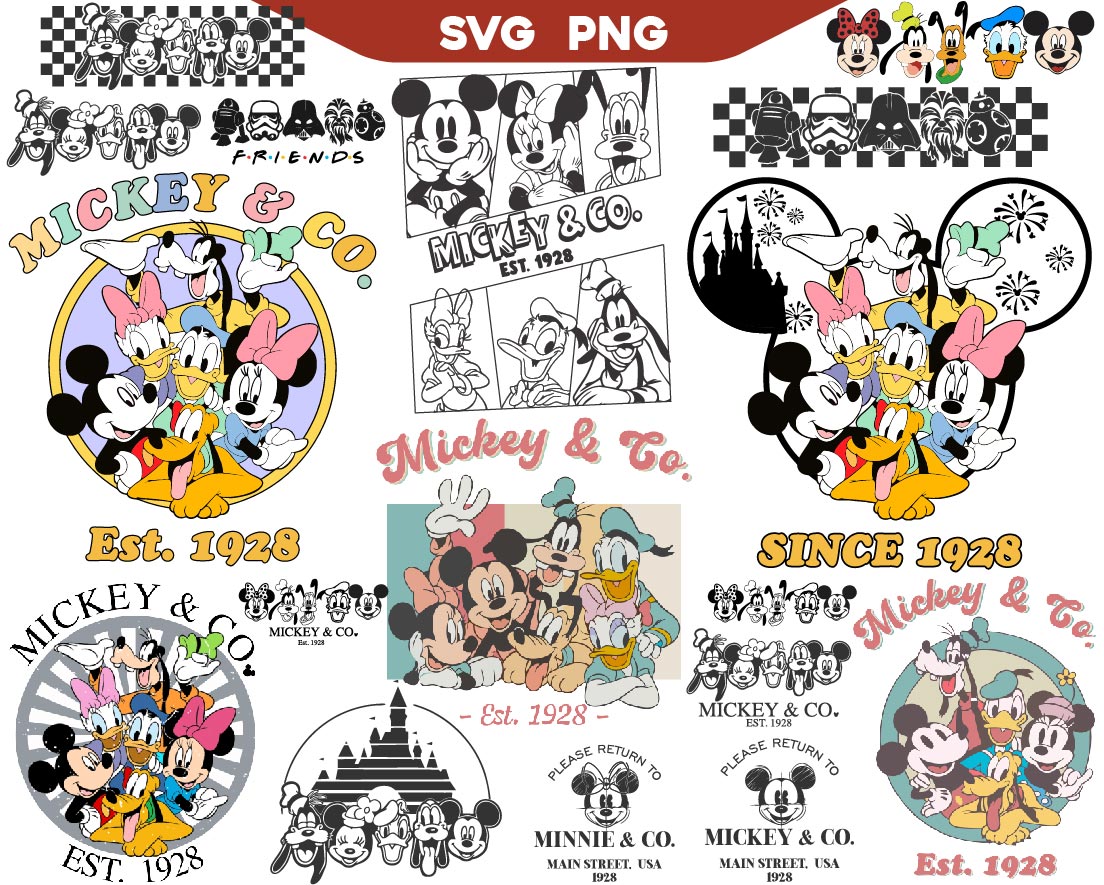 Mickey & Co Est 1928 Svg Bundle, Mickey Friends Svg Png