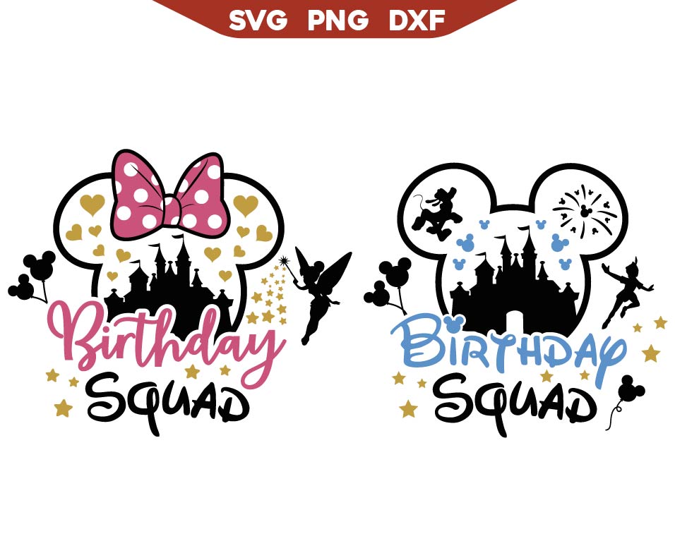 Minnie Mickey Birthday Squad Svg Png