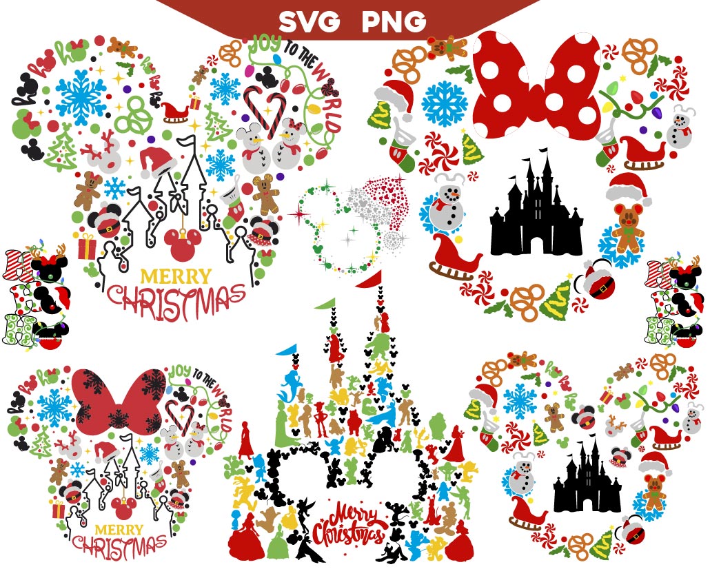 Minnie Mickey Christmas Svg Bundle, Christmas Disney Svg