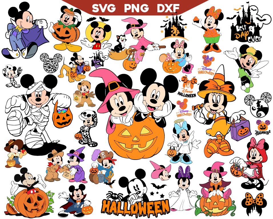 Minnie Mickey Halloween Svg Bundle