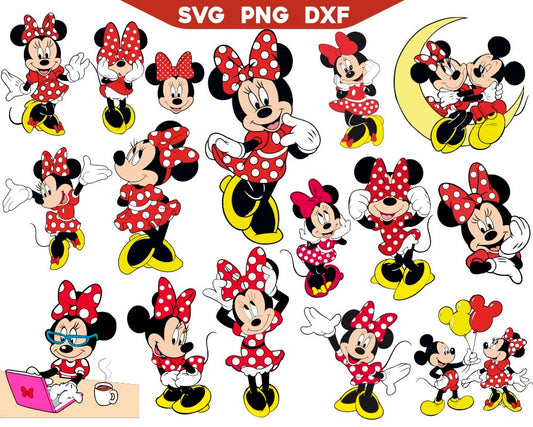 Minnie Mouse Polka Dots Svg Bundle