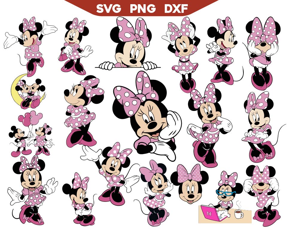 Minnie Pink Polka Dots Svg Pack