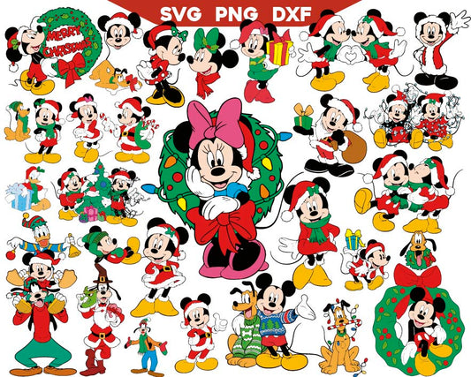 Mouse Christmas svg Bundle, Holiday Svg