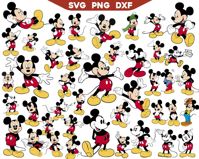 Mouse Svg Pack, Clipart Mickey Svg Bundle