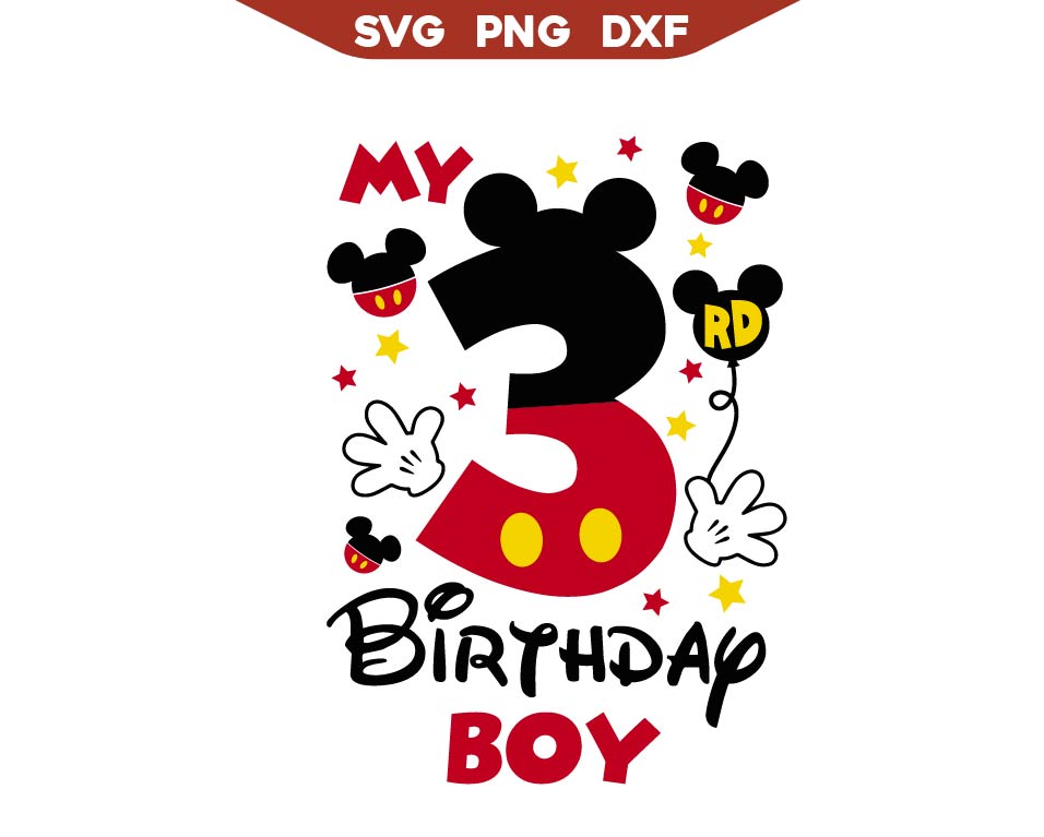 My 3rd Birthday Boy Mickey Svg Png