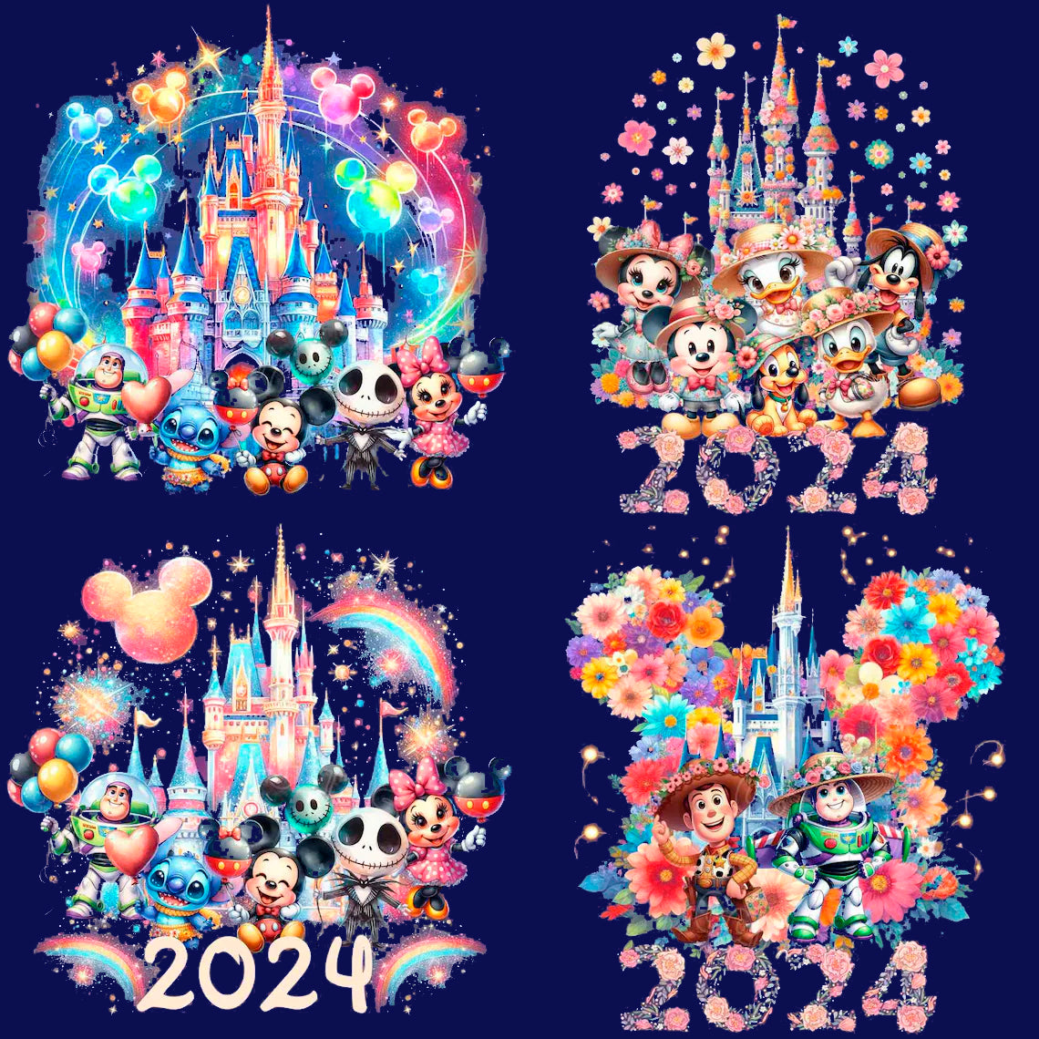 Bundle Disney Family Trip 2024 Png, Designs Magical Castle Png