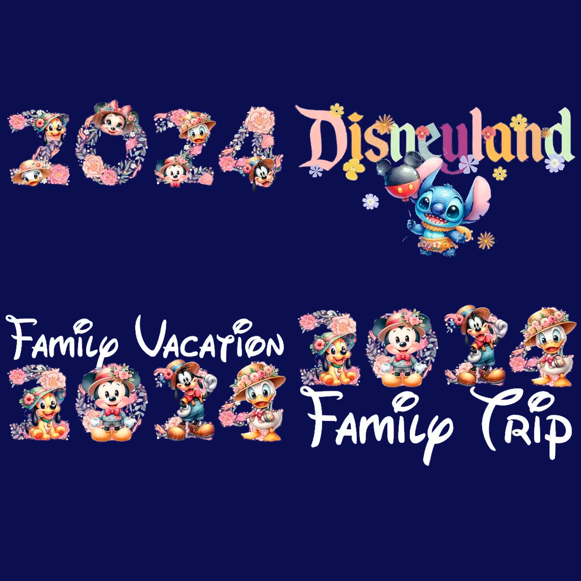 Bundle Disney Family Trip 2024 Png, Designs Magical Castle Png