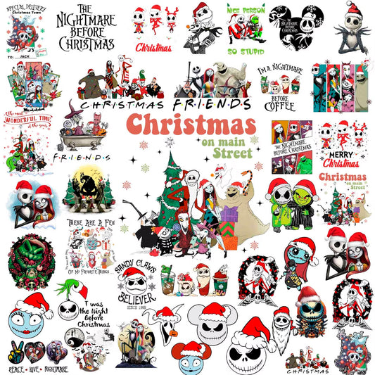 Nightmare Christmas Png Bundle, Jack Skellington Merry Xmas Png