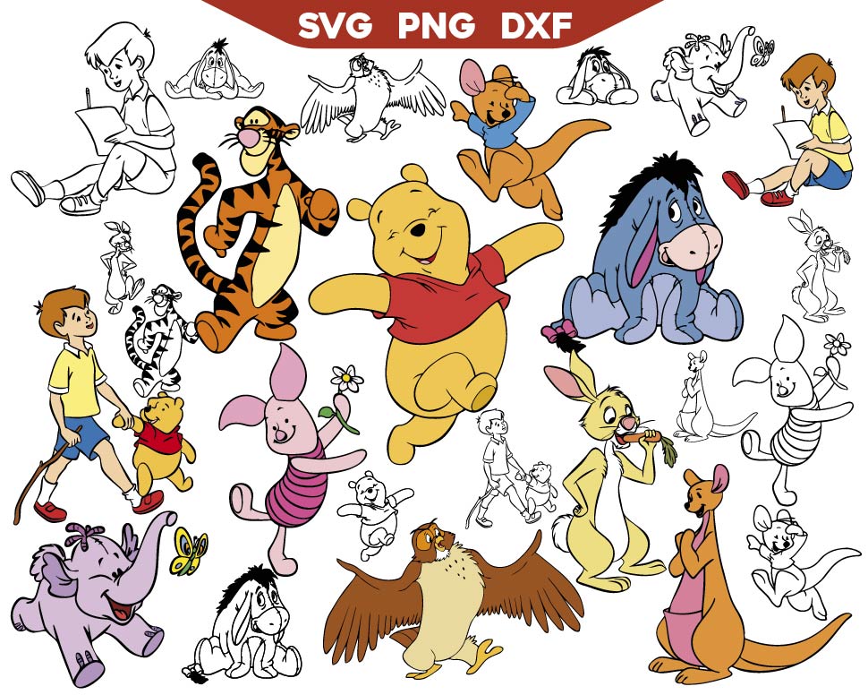 Pooh Friends Characters Svg Pack