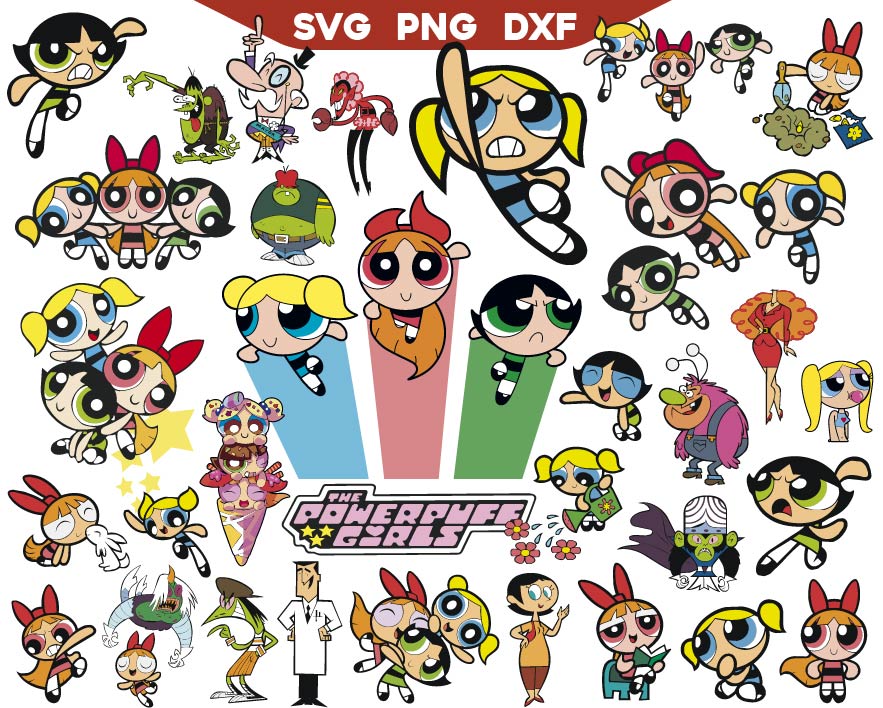 Powerpuff Girls Svg Bundle, Cartoon Characters Svg