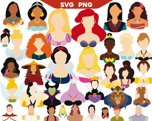 Princess Disney Silhouette Svg Bundle, Princes Svg