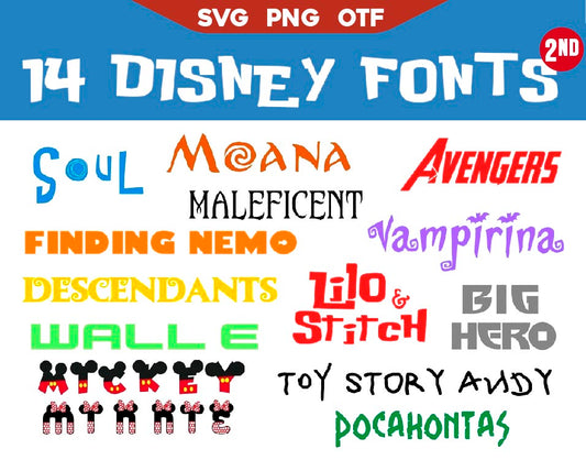 Second Collection Disney Font Svg Bundle