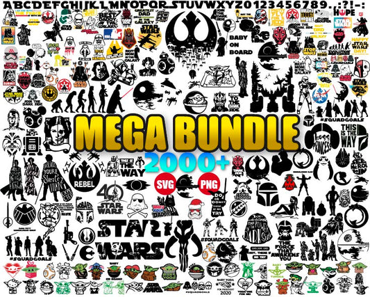 Star Wars Svg Png Mega Bundle, Baby Yoda Svg, Mandalorian Svg