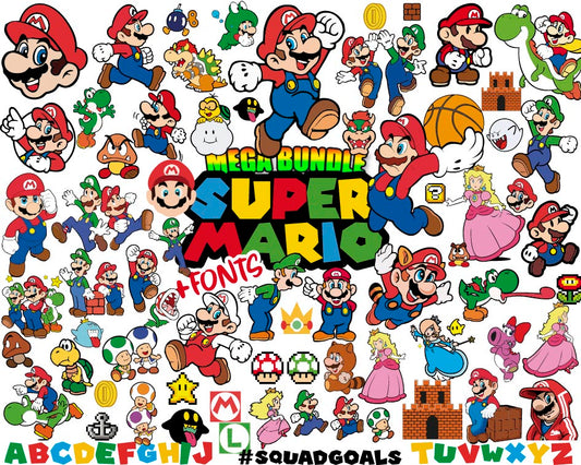 Super Mario Bros Svg Bundle