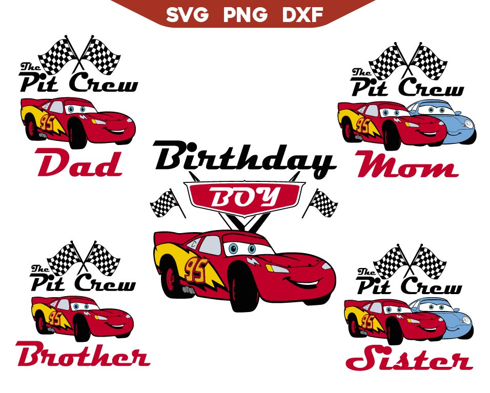 The Pit Crew Cars McQueen Birthday Svg Bundle