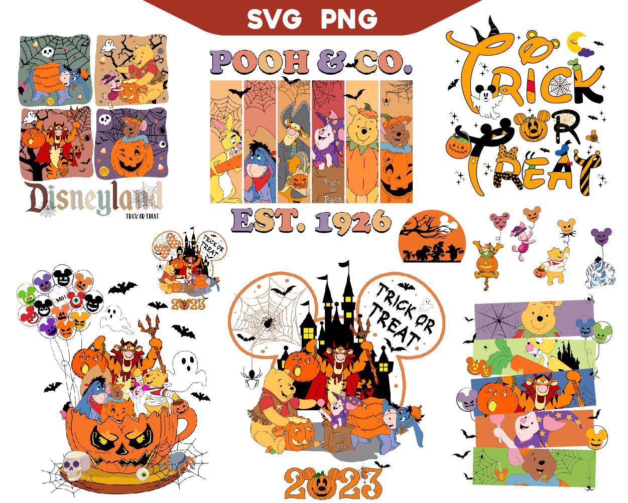 Winnie the Pooh Halloween Svg Bundle, Pooh Spooky Party Svg – AlyzKids